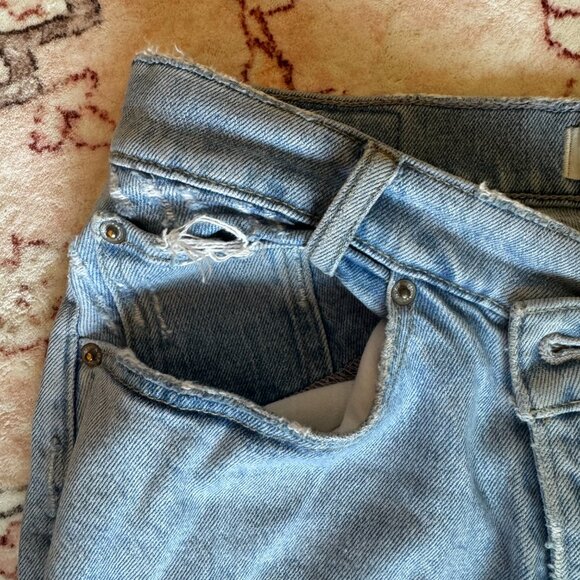 Abercrombie & Fitch Curve Love light wash Dad Jeans w/ Criss Cross Waistband 29 - Picture 6 of 10